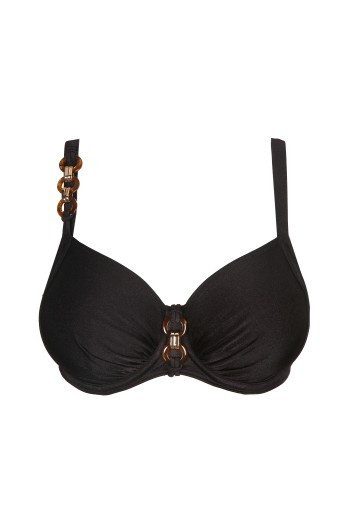 PrimaDonna Bikini Top Full Cup Barrani 4011410, Σουτιέν Μαγιό για μεγάλο στήθος με κοκάλινα διακοσμητικά, ROAST COFFEE